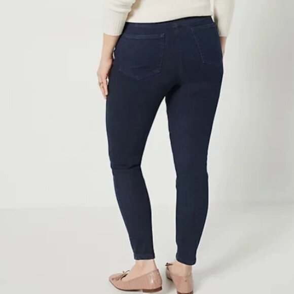 Denim & Co. Cozy Touch Denim Regular Pull-On Jeggings-Medium Wash-Reg 12-A465990 - Picture 2 of 2